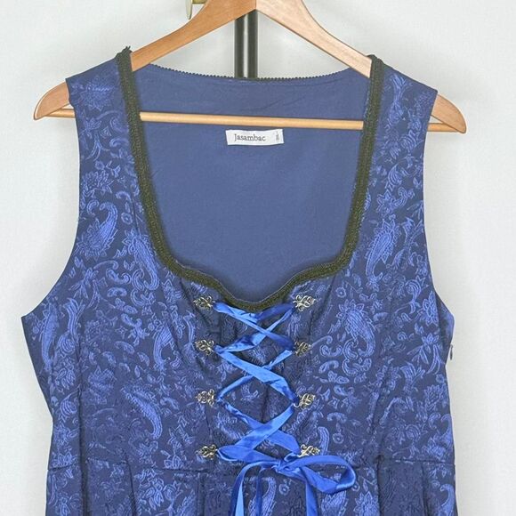 Blue and black lace-up Dress - Picture 2 of 8